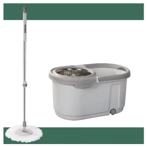 Customized Good Quality Household Swivel Handle Stainless Steel 360 Rotary Self Wringer Spin Round Mop Set