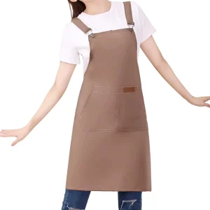 Customized High Polyester Canvas Sleeveless Apron Logo Printing Embroidery Machine Washable Reusable for Cleaning Supplies