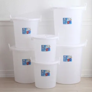 Customized Large Capacity 45L 60L 85L 120L White Plastic Drums Pails Barrels Water Bucket With Handle and Lid