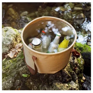 Customized Logo Collapsible PVC Bucket Container Portable Foldable Waterproof Water Fish Basin Camp Chair for Outdoor Activities
