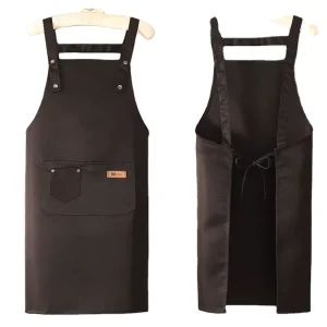 Customized Logo Eco friendly 100% Polyester Uniform Chef Long Apron Washable Cooking Apron With Pocket