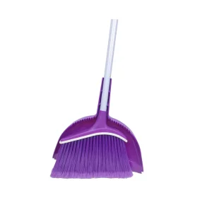 Customized Long Handle 120CM Leaves Dust Cleaning Outdoor Easy Sweeping Angle Broom With Clip on Dustpan