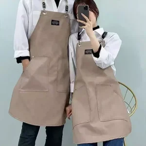 Customized Multipurpose PU Leather Sleeveless Bib Apron for Barber Coffee Shop Work NIU WEI LI