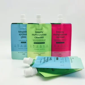 Customized Printing Laundry Detergent Bag Plastic Stand up Spout Pouch 60ml Liquid Soap Refill Bag