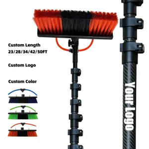 Customized Products Carbon Fiber Aluminum 12 50FT Telescopic Cleaning Tools Water Fed Pole Window Cleaning System