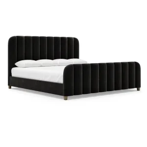 Customized Size Modern Wooden Gas Lift Ottoman Bed Frame with Tufted Fabric Upholstery and Storage