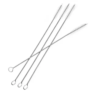 Customized Size Supported Straw Cleaning Brush Stainless Steel Bristle Cleaner Nylon Coconut Straw Brush