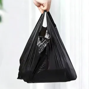 Customized Size & Thickness Disposable Waterproof Heat Seal PE Flat Garbage Bag with Gravure Printing for Household Use