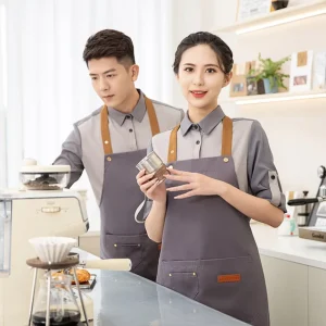 Customized logo Printing Server Female Commercial Milk Tea Catering Specific Waterproof Apron for Work