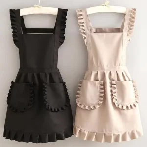 Cute Korean Style Apron Female Nail Shop Kitchen Coffee Overalls Home Cooking Cleaning Sleeveless Apron