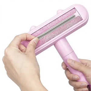 Cute Pig Pet Hair Removal Comb Brush Folding Handle Washable Reusable Lint Roller Pet Clean Brush for Cat Dog