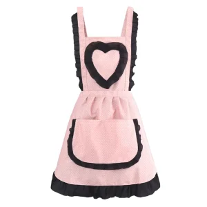 Cute Waterproof Oil-proof Women Draw Nail Art Work Aprons Maid Kitchen Chef Waitress Cooking Baking Apron