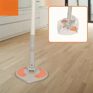 D-Shaped Hands Free Squeeze Mop with Dual Rollers Semicircle Self Wringing Floor Mop 180 Rotating Lazy Mop for Home Cleaning