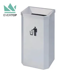 DB 103 Open Top Dustbin Steel Commercial Trash Bin Park Trash Can Direct in Rectangular Waste Bin Basket Metal Garbage Bin