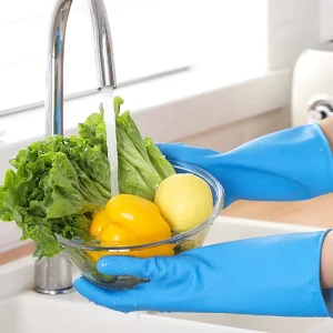 DDsafety Household Rubber Gloves for Cleaning Guantes De Latex Spray Flock Linre Blue Luvas Guantes CE 2121