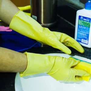 DDsafety Light Yellow Rubber Gloves Household Guantes De Latex Gloves Luvas Guantes CE 2121