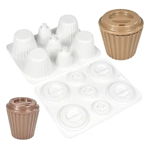 DIY 3D Pudding Mousse 4-Piece Cone Cylinder Silicone Cake Mold for Baking Coffee Cups and Candles