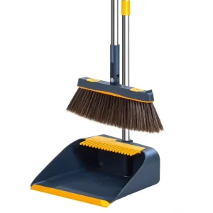 DS1477 Floor Wiper Scoop Dustpan Broom and Dustpan Combo Foldable Extendable Broom Plastic Magnetic Broom and Dustpan Set