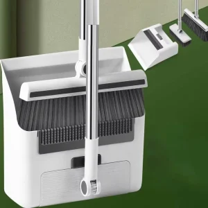 DS4346 Brooms for Sweeping Indoor and Outdoor 3 in 1 Long Handle Broom and Dustpan Set Broom with Dustpan Combo Set