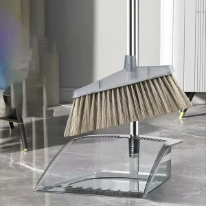 DS4355 Kitchen Broom for Sweeping Brush Combo Set Broom and Dustpan Set with Long Handle Standing Dust Pan and Brush Broom Set