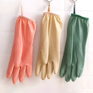 DS4509 Household Gloves for Bathroom Gardening Working Kitchen Gloves Rubber Dishwashing Gloves for Dishes with Cotton Lined