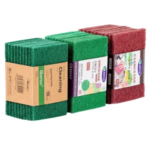DS4729 Heavy Duty Scrub Sponge Kitchen Scrubbers Green Scrub Pads Dish Cloths Dishwashing Sponge Sponge 10 Pack Scouring Pad