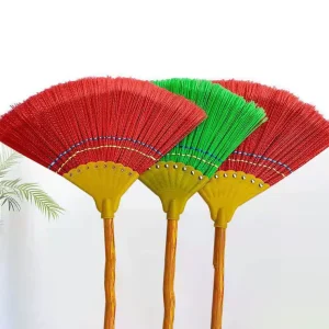 DS4737 Indoor Outdoor Kitchen Floor Cleaning Plastic Sweeper Floor Brush Long Handle Wooden Broom Nylon Bristle Whisk Broom