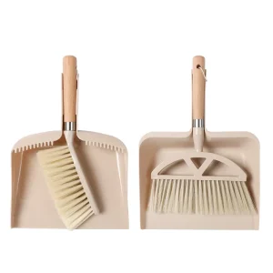 DS4970 Desktop Mini Wooden Handle Broom Dustpan Shovel Mini Dustpan Whisk Hand Brush Handheld Small Broom Dustpan