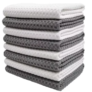 DZ Custom Logo Microfiber Waffle Weave Kitchen Towels Soft Highly Absorbent Lint Free Dish Cloths Clean Towels for Kitchen Use