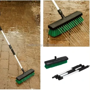 Deck and Floor Cleaning Flow Water Brush Telescoping Outdoor PAHS Broom Garden Sweeping Glass Window Wall Surface Brush