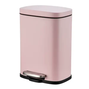 Decorative Metal Pink Dustbin Trash Can Waste Bin Garbage Bin