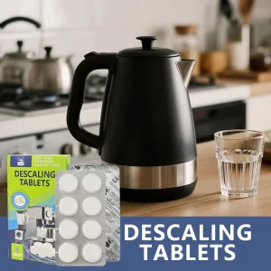 Descaling Tablets with Sodium Peroxide Formula for Coffee Makers and Bathroom and Kitchen Limescale Removal