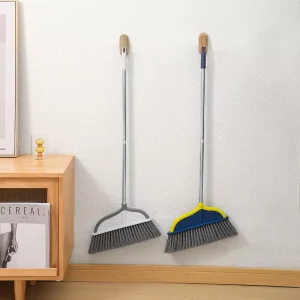 Detachable Stainless Steel Encrypted Brush Head Long Handle Broom for Home Cleaning
