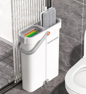 Detachable Washing Spinner Telescopic Bathroom Wet Dry Handle Flat Floor Mop and Bucket Set