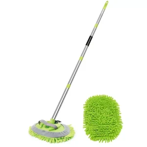 Detailer Rotating Dusting Cleaning Brush Kit for Car Interior Wheel Telescopic Handle Wire Brush Microfiber ES1080