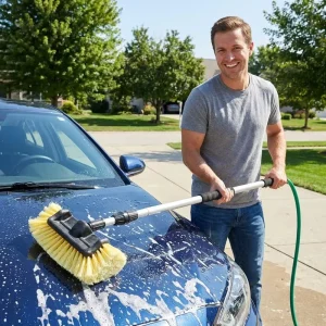 Detailing Five Sided Water Through Car Wash Brush Push Button Aluminum Pole Soft Bristle RV Motorhome Exterior Kit