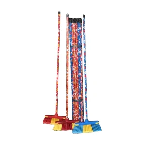 Direct Sales Painted Plastic Broom Sweeping Brush Broom with Wooden Broom Mop Handle 120*2.2cm Sticks