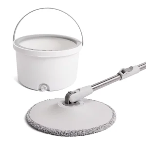 Dirty Water Separation Mop Set Collapsible 360 Rotating for Bucket High Capacity Durable Stainless Steel Microfiber Pads