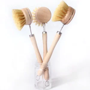 Dish Kitchen Scrubber Bamboo Dish Brush Kitchen Cleaning Brush Household Cleaning Tool Custom Wooden Scrub Dish Washing Brush