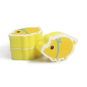 Dish Wash Scouring Pad Scrubber Fabric Cute Pig Shape Scouring Pad Material Rich Bubble Cleaning Sponge