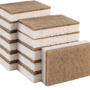 Dish Washing Scrub Pad Sponge Natural Scouring Pad Biodegradable Antibacterial Sustainable Heavy Duty Sponge