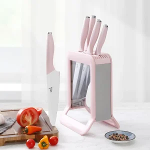 Dishwasher-Safe High Carbon Stainless Steel 5-Piece Knife Set with Block