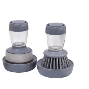 Dishwashing Household Cleaning Brushes for Pot and Bowl PP Material Press out Cleaning Solution Style Brush with Sponge