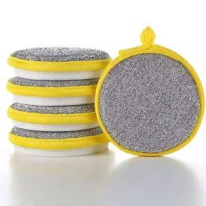 Dishwashing Sponge Oil Removing Pot Scrubber Dishcloth Double Sided Sponge Doesn’t Scratch Pots for Cleaning Scouring Pad