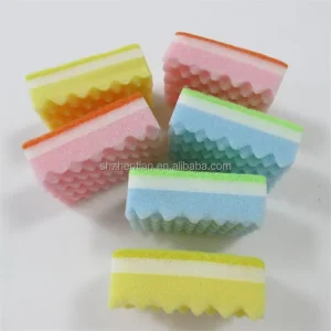 Dishwashing Sponge Scrub Sponge the Wave Shaped Design for Kitchen Tableware Countertops Walls Porcelain