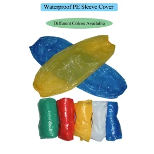 Disposable Blue PE Polyethylene Arm Sleeve Cover with Elastic Cuff Waterproof Oversleeve