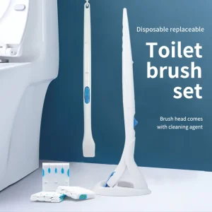 Disposable Convenient Toilet Brush Bathroom Toilet Cleaning Brush Toilet Brush Set with Refills