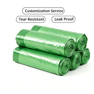 Disposable Custom Size Scented Liners PE Green White Plastic Drawstring Trash Garbage Bag Household