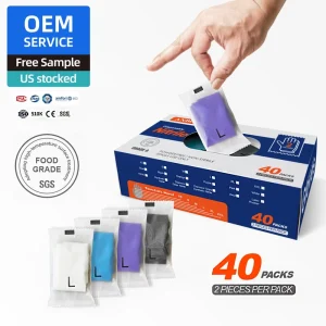 Disposable EN455 AQL1.5 White Nitrile Gloves Waterproof Individually Wrapped Laboratory PPE Hand Protection 40 Bags