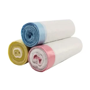 Disposable HDPE Drawstring Garbage Bags Kitchen Trash Bag Plastic Wastebasket Liners for Toilet Home Office and Bedroom